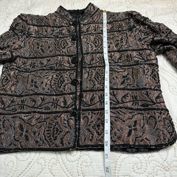 Vintage hand beaded formal jacket - Picture 3 of 9